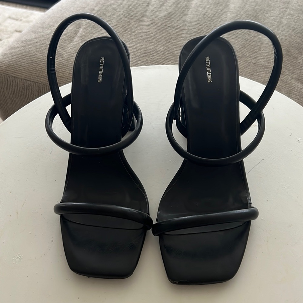 Pretty Little Thing Black Block Heels